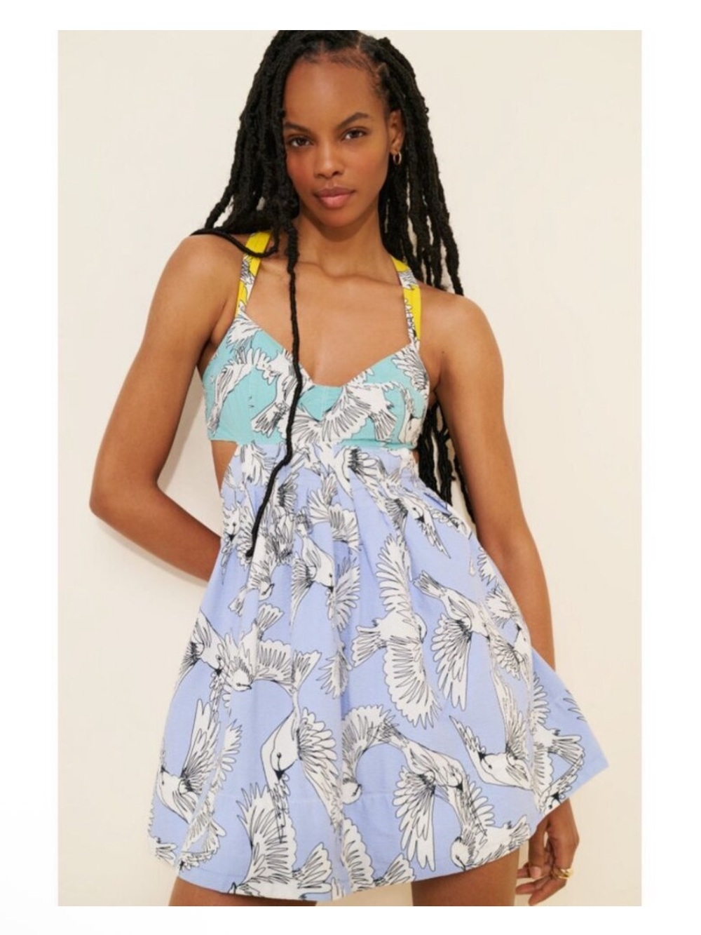 Mauve by Anthropologie Bird-Print Mini Dress - Picture 4 of 5